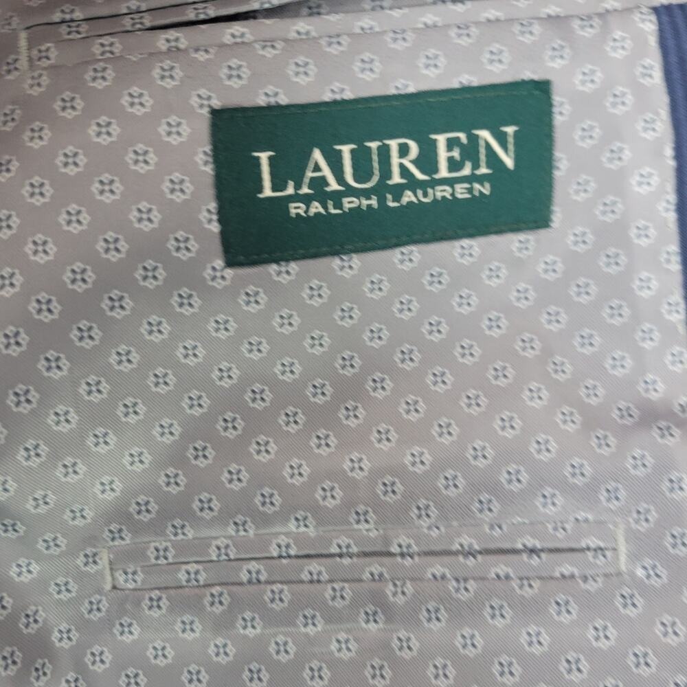 Ralph Lauren Green Label Textured Navy Mens 44L Blazer Sport Jacket Pinstripe - Picture 5 of 13